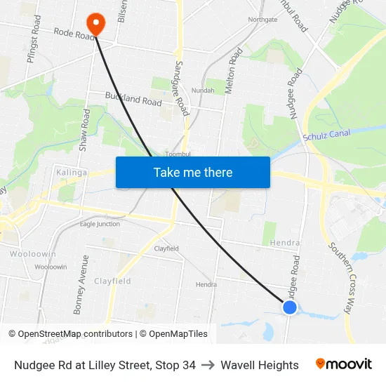 Nudgee Rd at Lilley Street, Stop 34 to Wavell Heights map