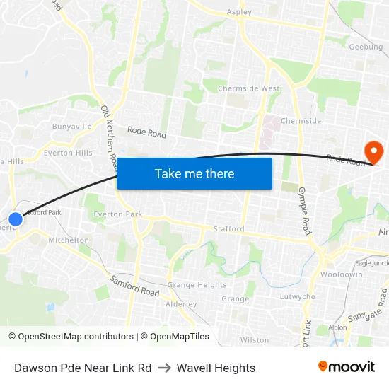 Dawson Pde Near Link Rd to Wavell Heights map