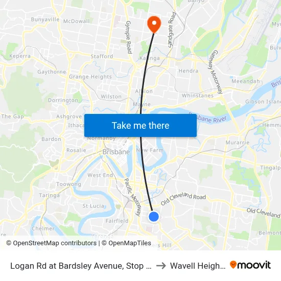 Logan Rd at Bardsley Avenue, Stop 20 to Wavell Heights map