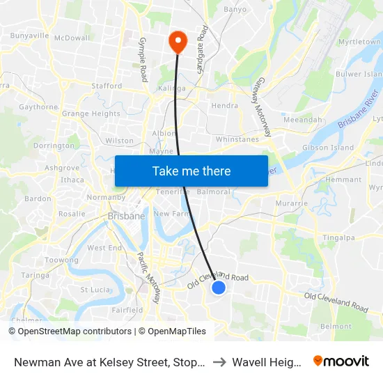 Newman Ave at Kelsey Street, Stop 35 to Wavell Heights map