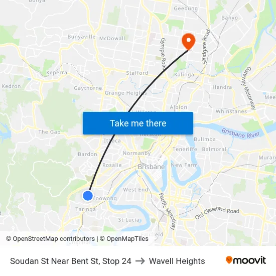 Soudan St Near Bent St, Stop 24 to Wavell Heights map