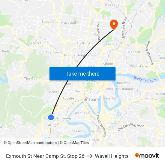 Exmouth St Near Camp St, Stop 26 to Wavell Heights map