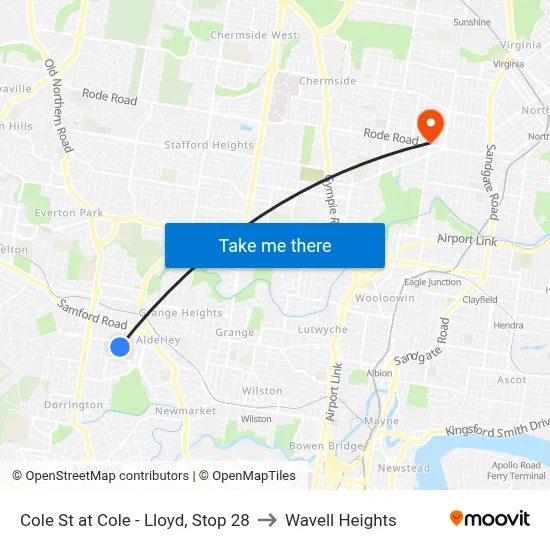 Cole St at Cole - Lloyd, Stop 28 to Wavell Heights map