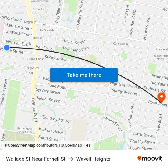 Wallace St Near Farnell St to Wavell Heights map