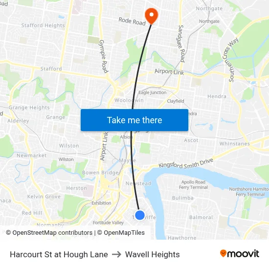 Harcourt St at Hough Lane to Wavell Heights map
