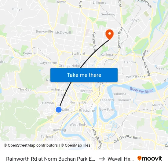 Rainworth Rd at Norm Buchan Park East, Stop 12 to Wavell Heights map