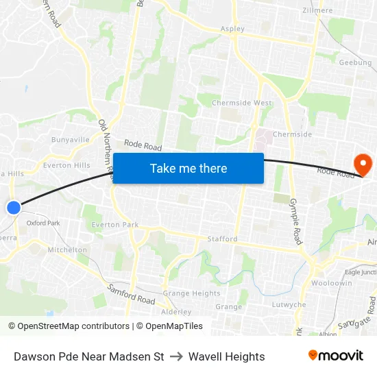 Dawson Pde Near Madsen St to Wavell Heights map