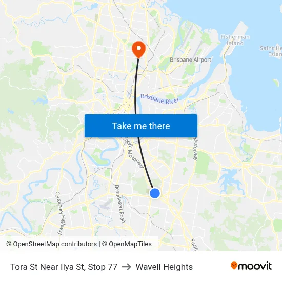 Tora St Near Ilya St, Stop 77 to Wavell Heights map