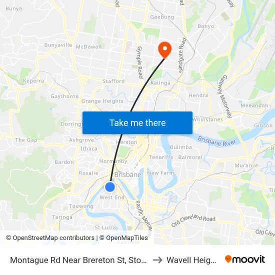 Montague Rd Near Brereton St, Stop 5 to Wavell Heights map