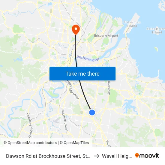 Dawson Rd at Brockhouse Street, Stop 77 to Wavell Heights map