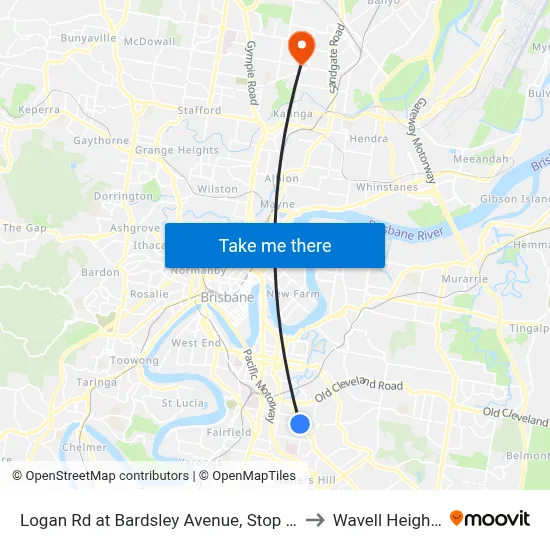 Logan Rd at Bardsley Avenue, Stop 20 to Wavell Heights map