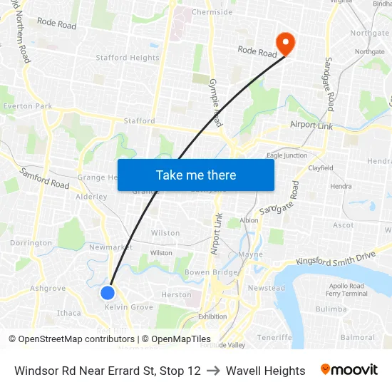 Windsor Rd Near Errard St, Stop 12 to Wavell Heights map