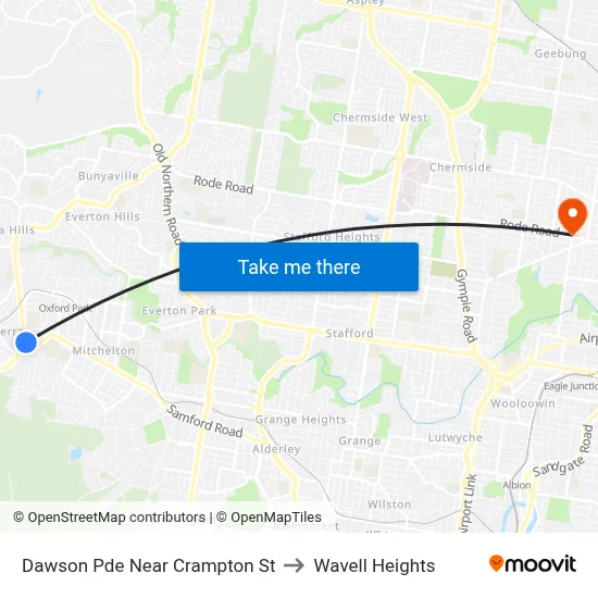 Dawson Pde Near Crampton St to Wavell Heights map