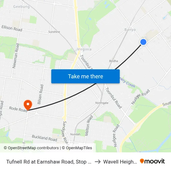 Tufnell Rd at Earnshaw Road, Stop 27 to Wavell Heights map