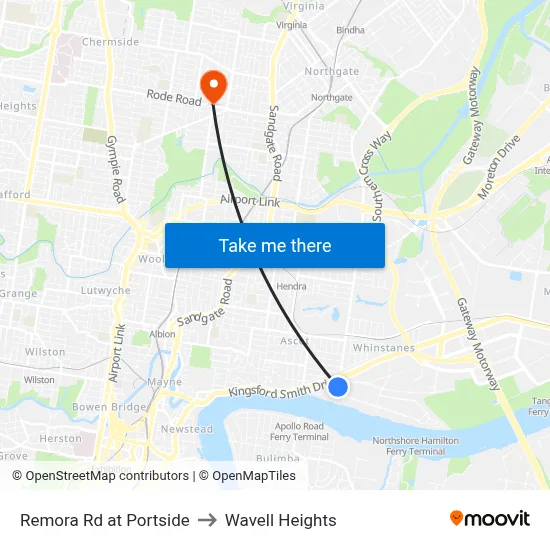 Remora Rd at Portside to Wavell Heights map