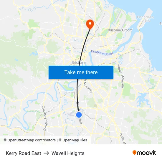 Kerry Road East to Wavell Heights map