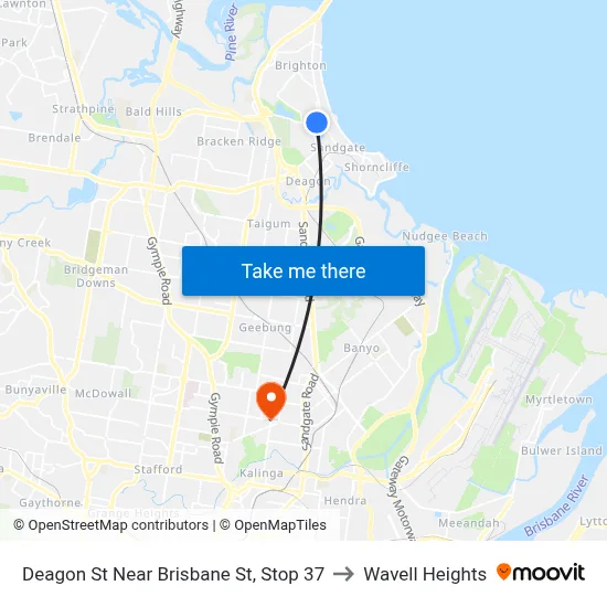 Deagon St Near Brisbane St, Stop 37 to Wavell Heights map