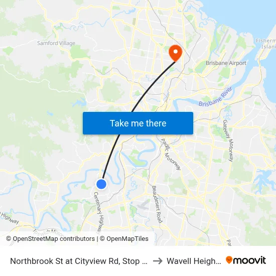 Northbrook St at Cityview Rd, Stop 59 to Wavell Heights map