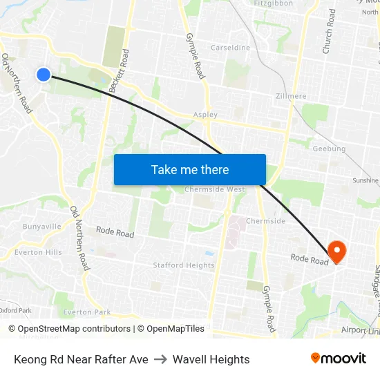 Keong Rd Near Rafter Ave to Wavell Heights map