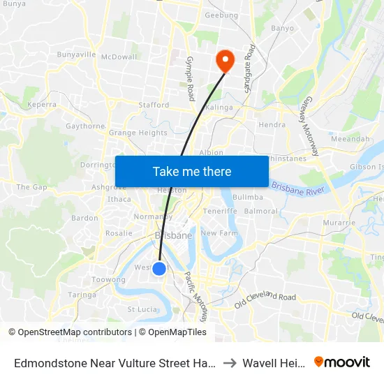 Edmondstone Near Vulture Street Hail 'N' Ride to Wavell Heights map