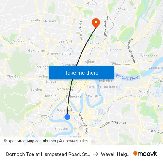 Dornoch Tce at Hampstead Road, Stop 21 to Wavell Heights map