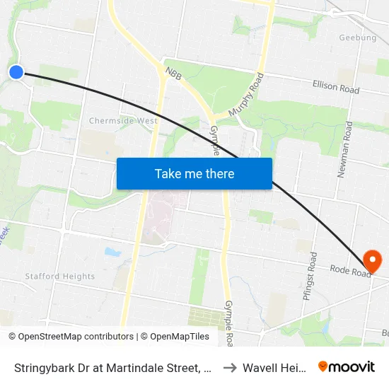 Stringybark Dr at Martindale Street, Stop 47 to Wavell Heights map