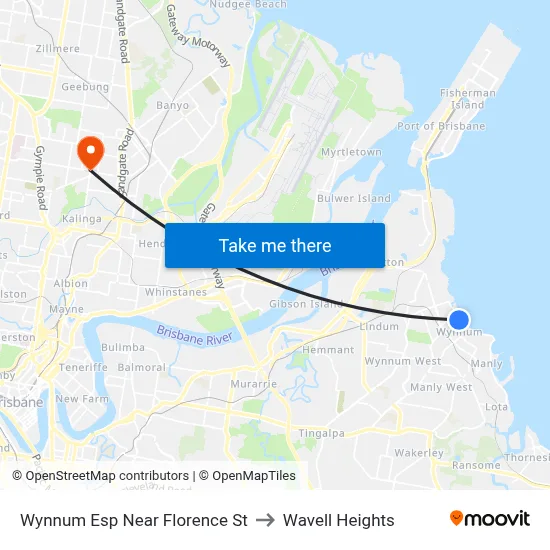 Wynnum Esp Near Florence St to Wavell Heights map