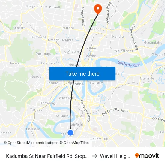 Kadumba St Near Fairfield Rd, Stop 22 to Wavell Heights map