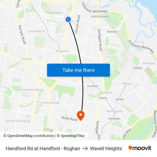Handford Rd at Handford - Roghan to Wavell Heights map