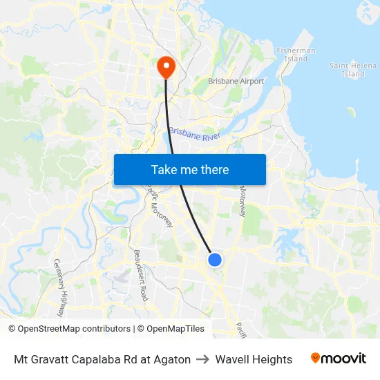 Mt Gravatt Capalaba Rd at Agaton to Wavell Heights map