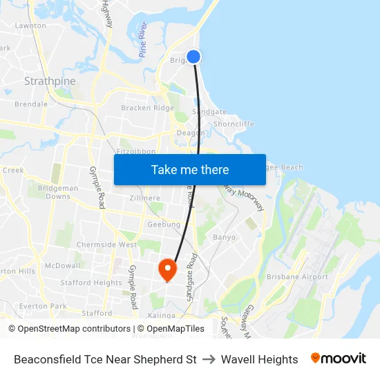 Beaconsfield Tce Near Shepherd St to Wavell Heights map