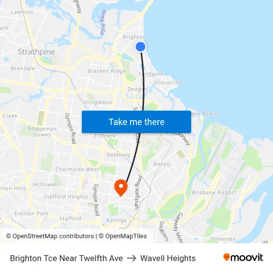 Brighton Tce Near Twelfth Ave to Wavell Heights map