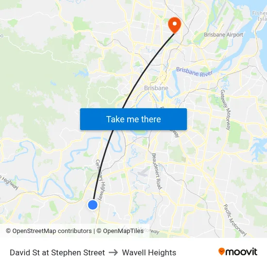 David St at Stephen Street to Wavell Heights map