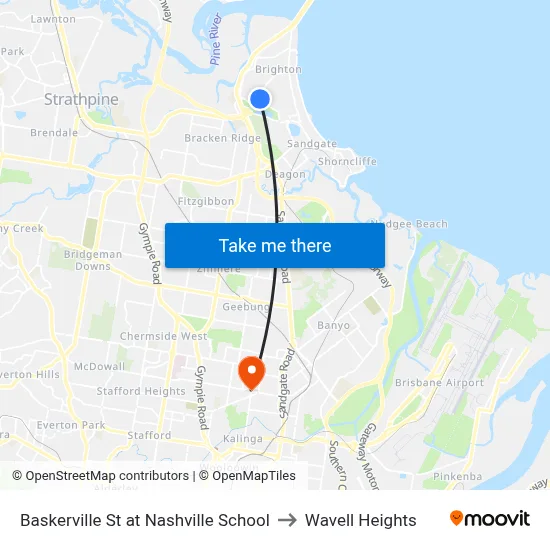 Baskerville St at Nashville School to Wavell Heights map