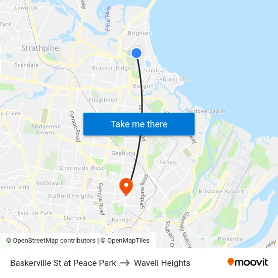 Baskerville St at Peace Park to Wavell Heights map