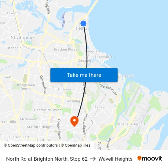 North Rd at Brighton North, Stop 62 to Wavell Heights map