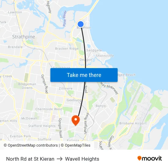 North Rd at St Kieran to Wavell Heights map
