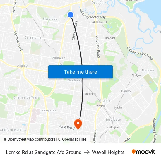 Lemke Rd at Sandgate Afc Ground to Wavell Heights map