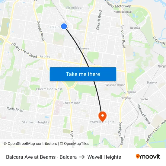 Balcara Ave at Beams - Balcara to Wavell Heights map