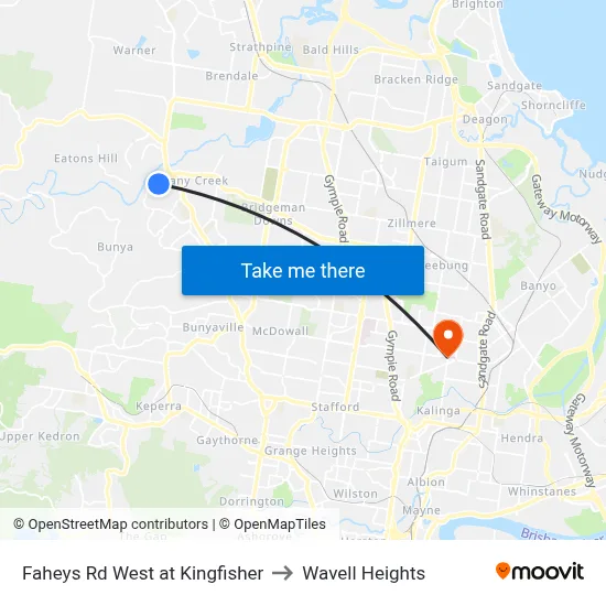 Faheys Rd West at Kingfisher to Wavell Heights map