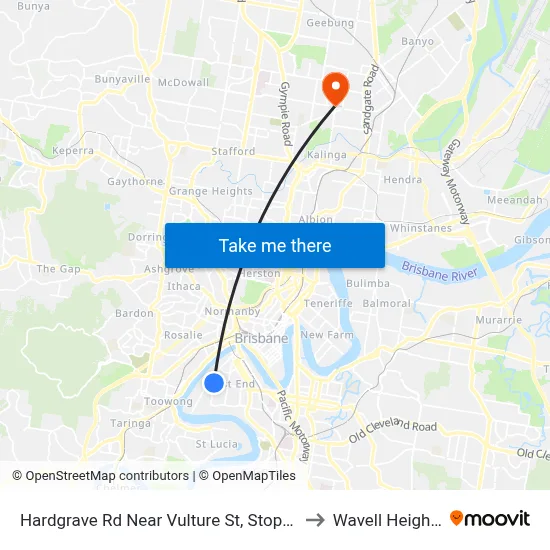 Hardgrave Rd Near Vulture St, Stop 9c to Wavell Heights map