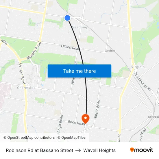Robinson Rd at Bassano Street to Wavell Heights map