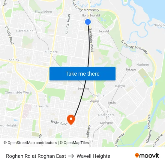 Roghan Rd at Roghan East to Wavell Heights map