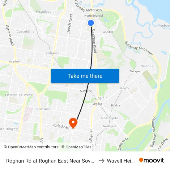 Roghan Rd at Roghan East Near Sovereign Pl to Wavell Heights map