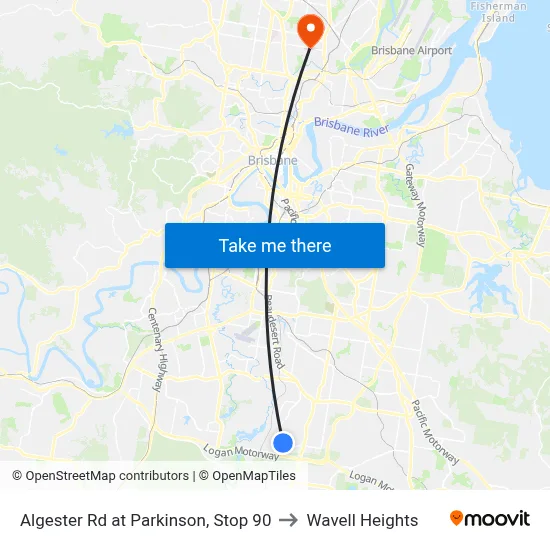 Algester Rd at Parkinson, Stop 90 to Wavell Heights map