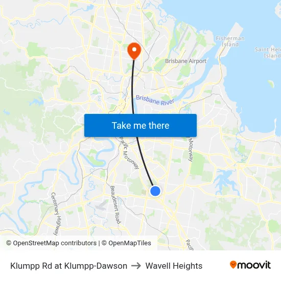 Klumpp Rd at Klumpp-Dawson to Wavell Heights map