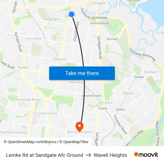 Lemke Rd at Sandgate Afc Ground to Wavell Heights map