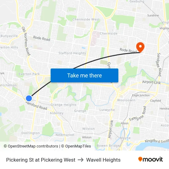 Pickering St at Pickering West to Wavell Heights map
