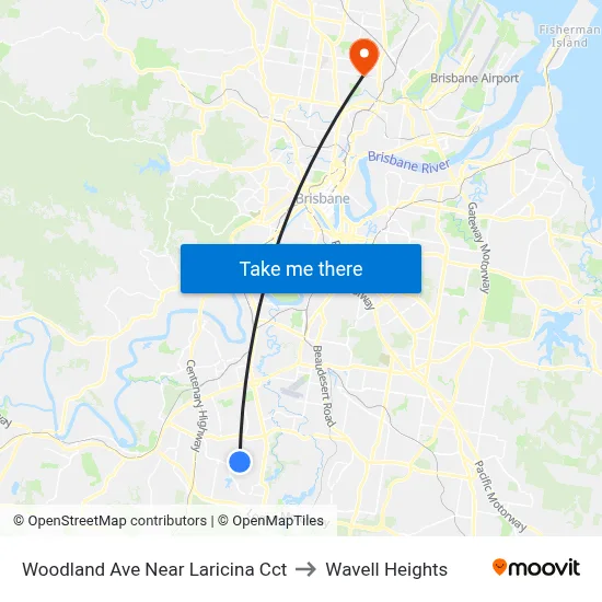 Woodland Ave Near Laricina Cct to Wavell Heights map