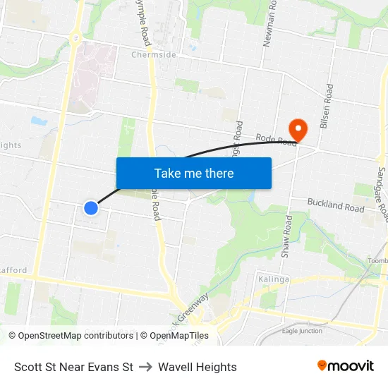Scott St Near Evans St to Wavell Heights map